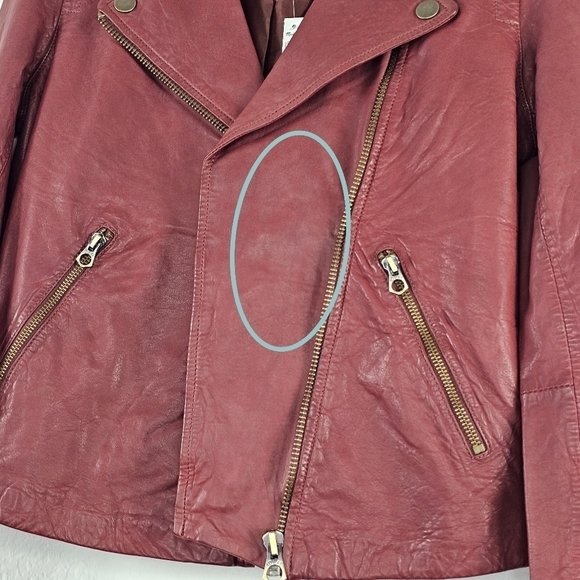 Madewell Washed Leather Motorcycle Jacket Brass Hardware Edition Dusty Redwood - Picture 10 of 15